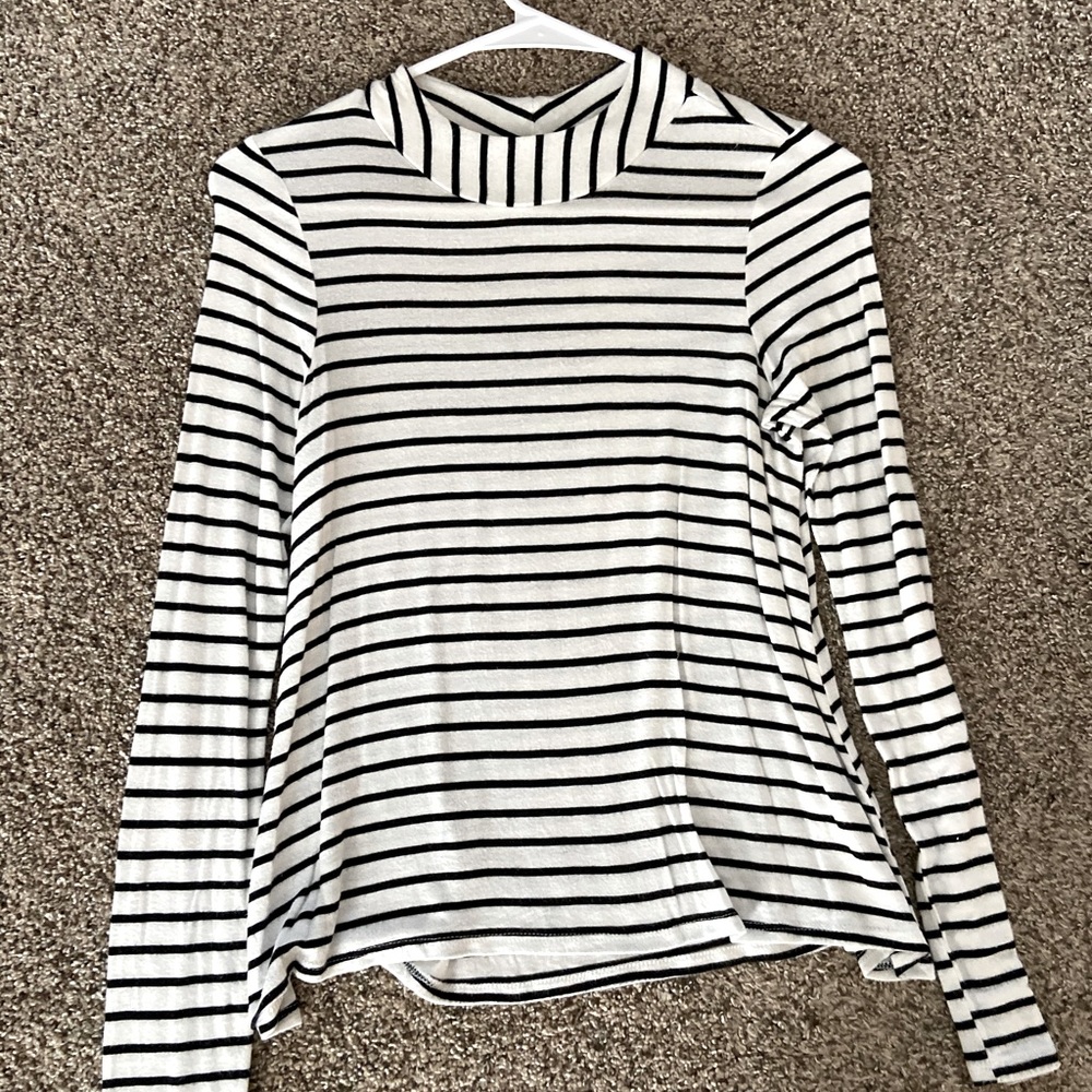 Black and white striped long sleeve shirt